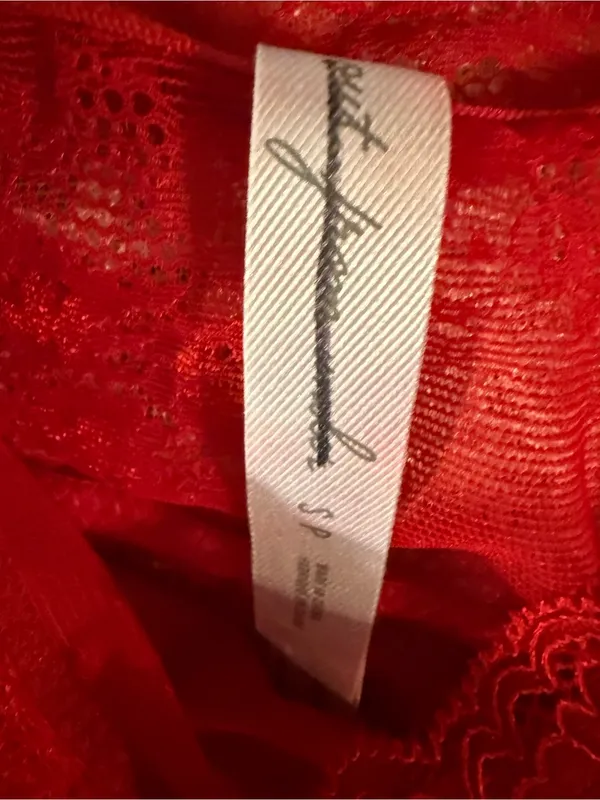 Urban Outfitters Just Peachy Red Lace Off-Shoulder Bralette - Image 5