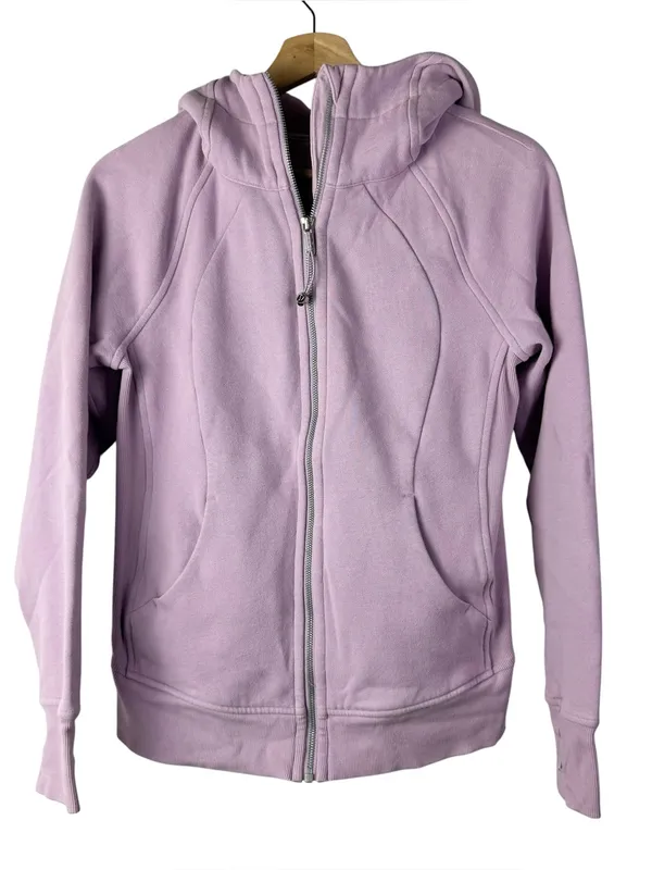 Lululemon Scuba Lilac Quartz Light Cotton Fleece Full Zip Athletic Sweatshirt 6 - Image 3