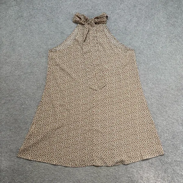 Shein Tan and White Heart Print Halter Dress - Image 3