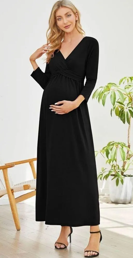 NEW Coolmee Maternity Dress V-Neck M 3/4 Sleeve M - Image 3