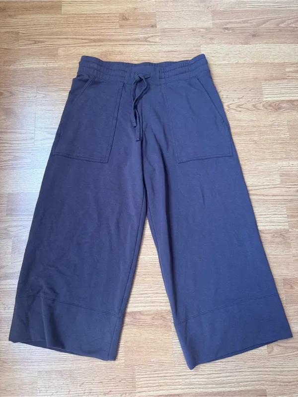 Quince SuperSoft Fleece Cropped Wide Leg Pants Size Medium - Image 2