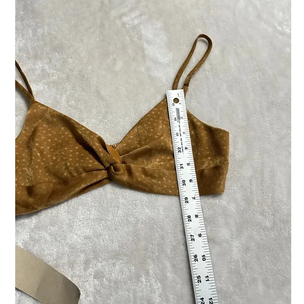 ACOA Bralette Crop Top Women's Small Brown Strappy Twisted Front Elastic Back - Image 7