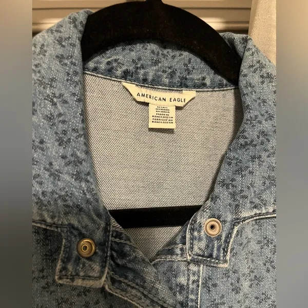 American Eagle Outfitters Blue Floral Denim romper - Image 2