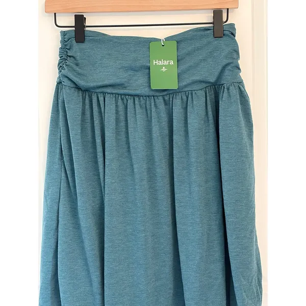 Halara Teal Blue High Waisted Ruched Mini Skirt Heathered Size Small NWT - Image 3