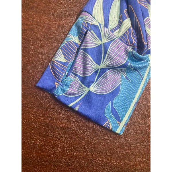 Realtree Fishing XL Tropical Leaf Print UPF Performance Shirt Blue Swim Boat - Image 5