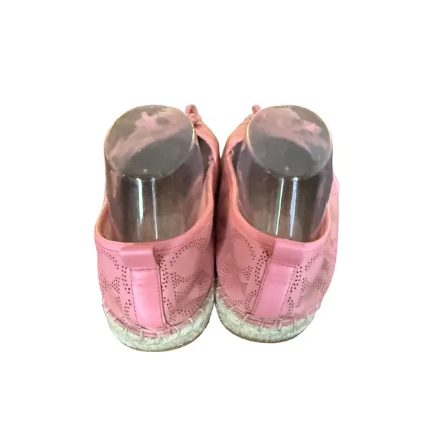 Coach Pink Perforated Leather Signature C Espadrille Flats with‎ Tassels - Image 5