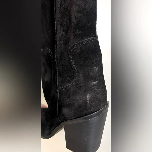 NWOB Steve Madden Western heel black suede boots sz 10 - Image 5