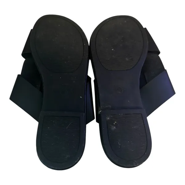 Black Faux Leather Cross-Strap Slide Sandals Size 41 EU 8 US - Image 3