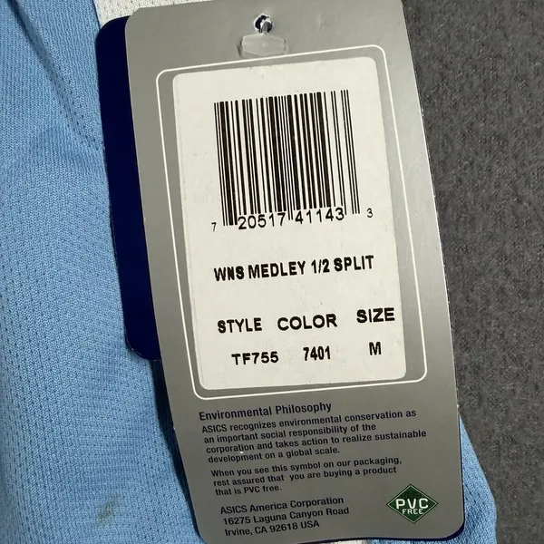 Asics Medley 1/2 Split Running Shorts Womens Medium Blue Drawstring Liner - Image 3