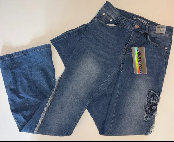 Butterfly flare jeans Blue Size XXS - Image 2