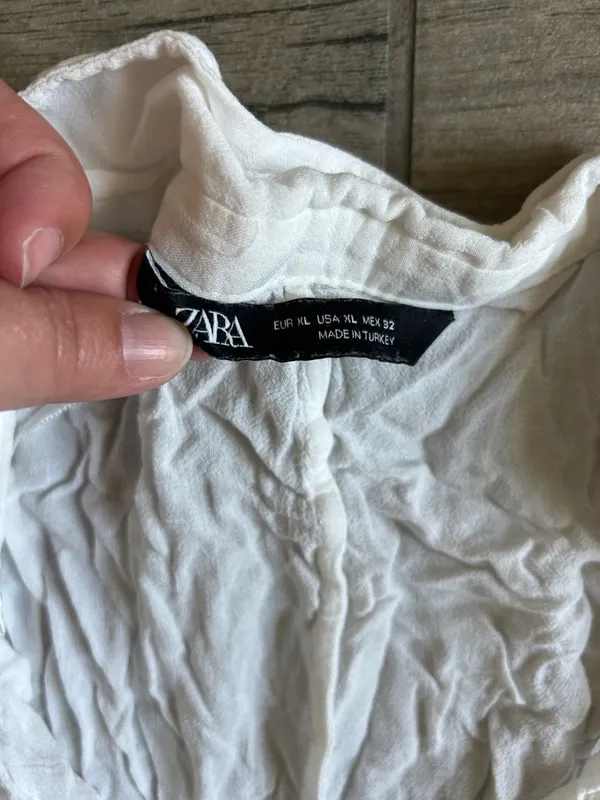 Zara White Crinkled Wrap Blouse - Image 2