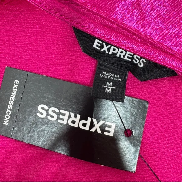 Express Satin Drape Front String Racerback Camisole Top Hot‎ Pink Medium - Image 8