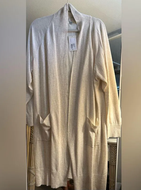 NEW Oatmeal Women’s Duster Lightweight Long Cardigan 2X - Image 3