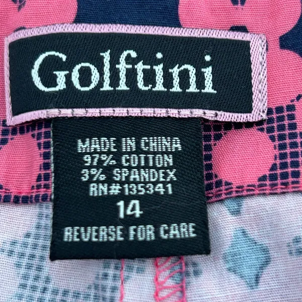 Golftini Skort Pink Navy Blue Size 14 - Image 4