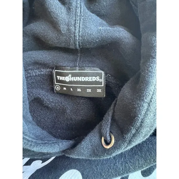 THE HUNDREDS‎ SLANT LOGO pullover hoodie with drawstring Black #439 - Image 3