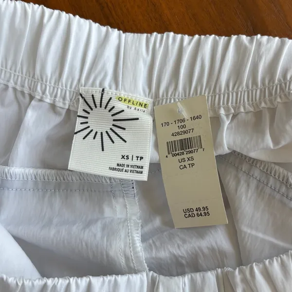 NWT Offline By Aerie Day Off Shorts XS White Athletic Piping Sporty Gorpcore - Image 2