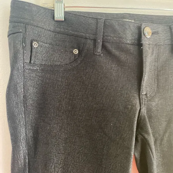Express Faux Leather Coated Skinny Ankle Zip Pants Black Size Medium - Image 8