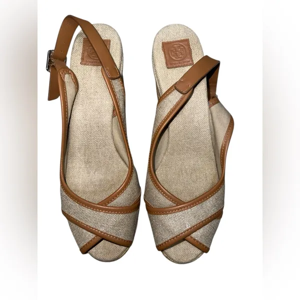 Tory Burch Majorca Platform Slingback Wedge Sandals - Size 39 - Image 2