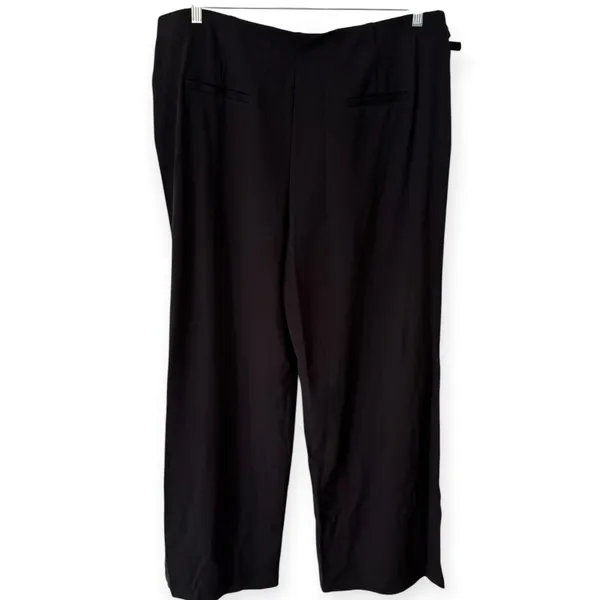 NWT OGL 4 Way Stretch Drapey High Rise Wide Leg Ankle Pants Black Size 2XL - Image 4
