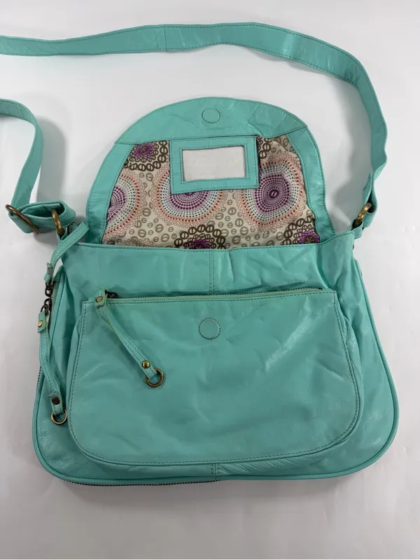 Latigo Turquoise Teal Leather Messenger Bag Y2K Boho Shoulder Crossbody Purse‎ - Image 8