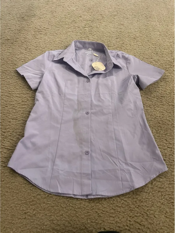 C444 woman top shirt work purple xs cute - Image 3