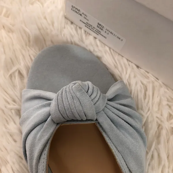 NIB For Love and Lemons x Marais bow slide sandals in blue - Image 4
