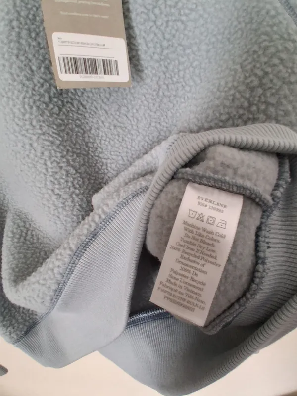 Everlane Women's Crewneck Sherpa Sweatshirt Blue Grey M - Image 5