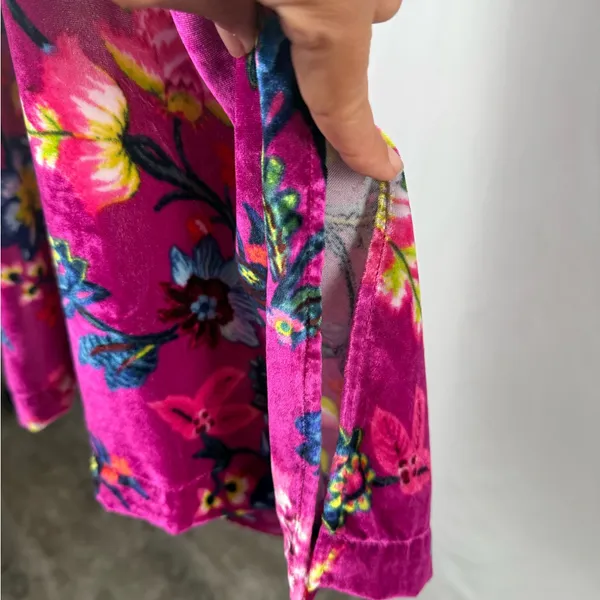 Anthropologie Shania Velvet Floral Slip‎ Dress in Violet Size Small - Image 9