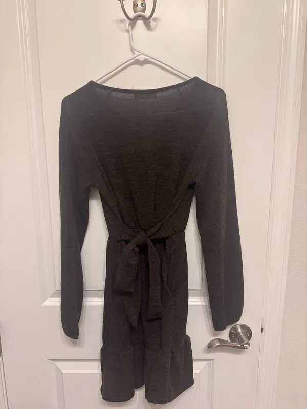 Miss U Brown Long-Sleeve Tiered Dress - Image 2