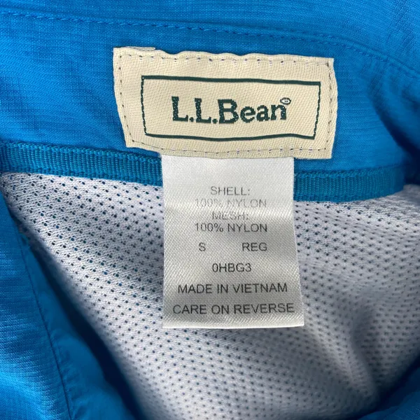 L.L. Bean Blue Windbreaker Long Sleeve Shirt Small Regular - Image 2