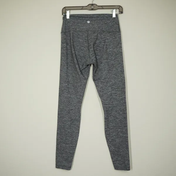 Lululemon Size 8 Wunder Under High Rise Leggings Grey Space Dye 27" Inseam - Image 4