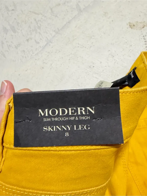 Ann taylor NWT modern skinny leg Yellow Pants 8 MSRP$80 - Image 8