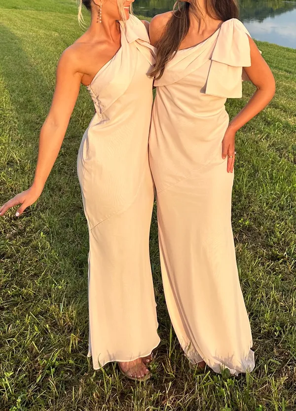 Azazie Blush Bridesmaid Dress - Image 3