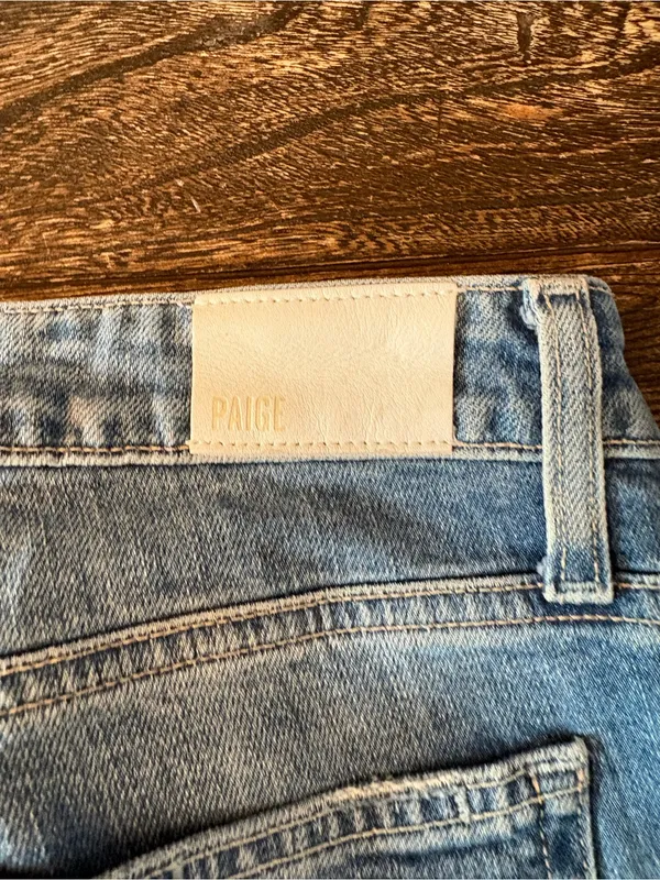 Paige Colette Crop Flare Jeans Womens 24 Light Blue Distressed - Image 4