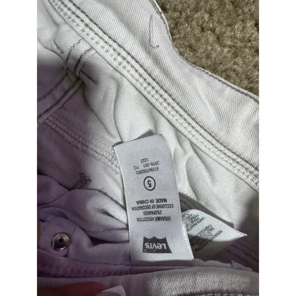 Levis White Denim Cuffed Shorts Womens Size 5 Low Rise Stretch Ramie Blend - Image 5