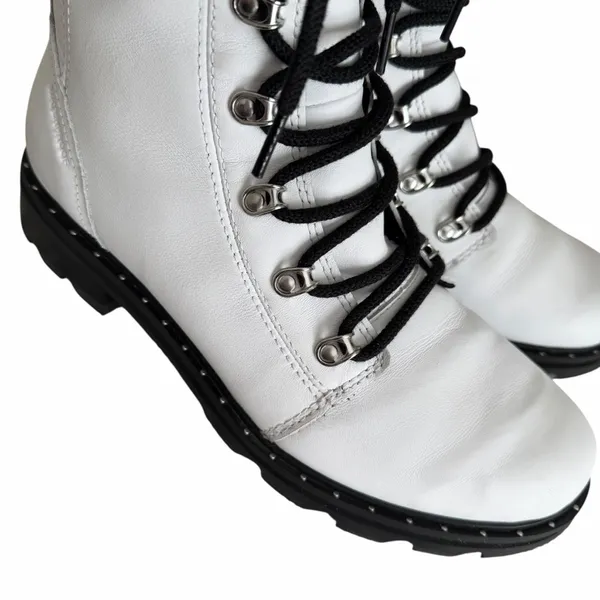Sorel Lennox Lace Up Waterproof Boots White Black Size 11 - Image 8