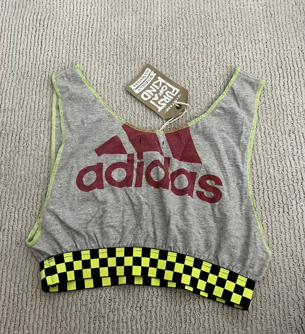 LF Furst Of A Kind Indiana University Adidas Checker Trim Crop Tank - Image 3