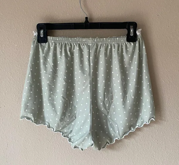 Seafoam Green Polka Dot Soft Shorts - Image 2