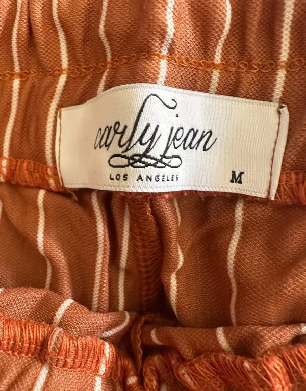 Carly Jean Los Angeles Wide Leg Pants in Rust - Image 3