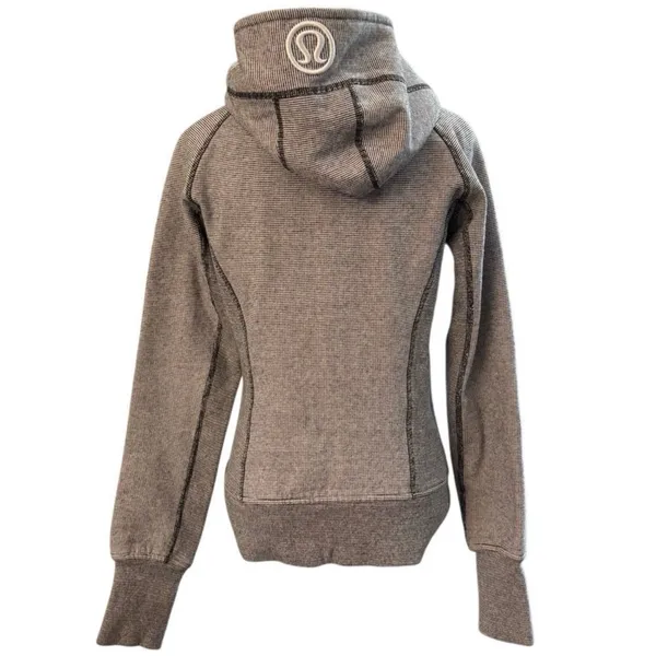 Lululemon Scuba Hoodie You Are Beautiful White Black Micro Stripe - Image 3