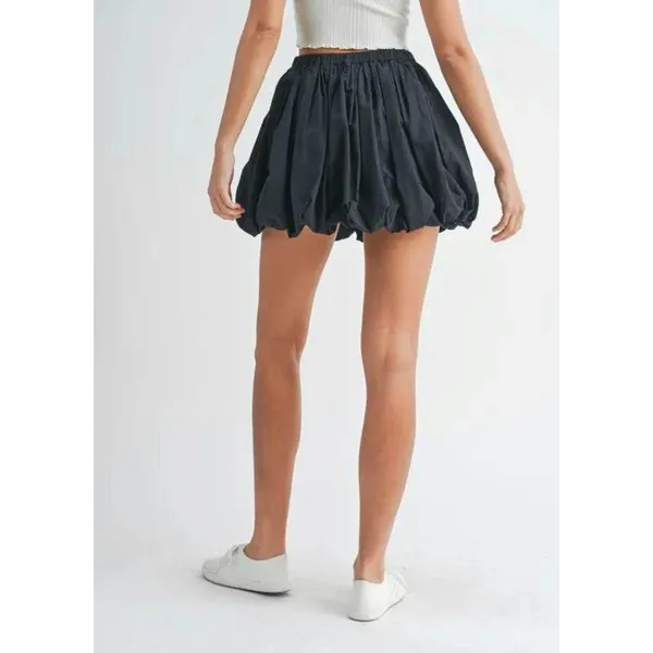 MABLE Poplin Bubble Mini Skirt in Black sz. S - Image 3