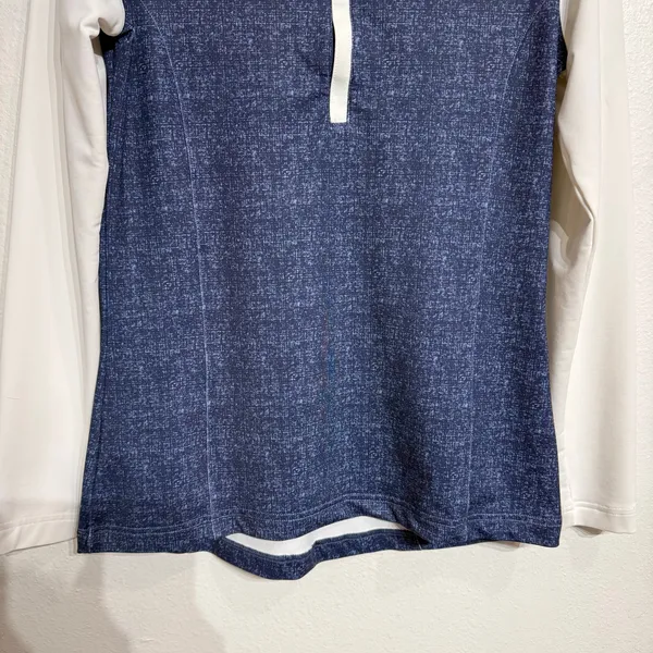 Peter Millar Blue White Golf Quarter Zip Pullover Sz S Lightweight - Image 5
