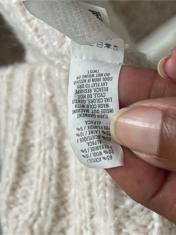 AERIE | Cream Cozy Oversized Crew Knit Sweater Sz L - Image 9