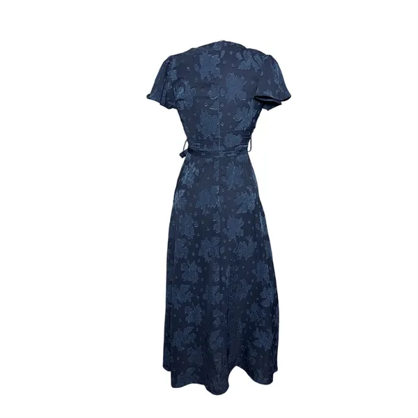 LULUS Compelling Love Navy Blue Floral Burnout Belted Maxi Dress - Image 7