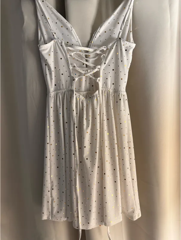 Lucy in the Sky Mini White Dress Sparkly - Image 2