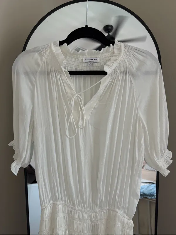 Current Air White Ruffled Smock Mini Dress - Image 3