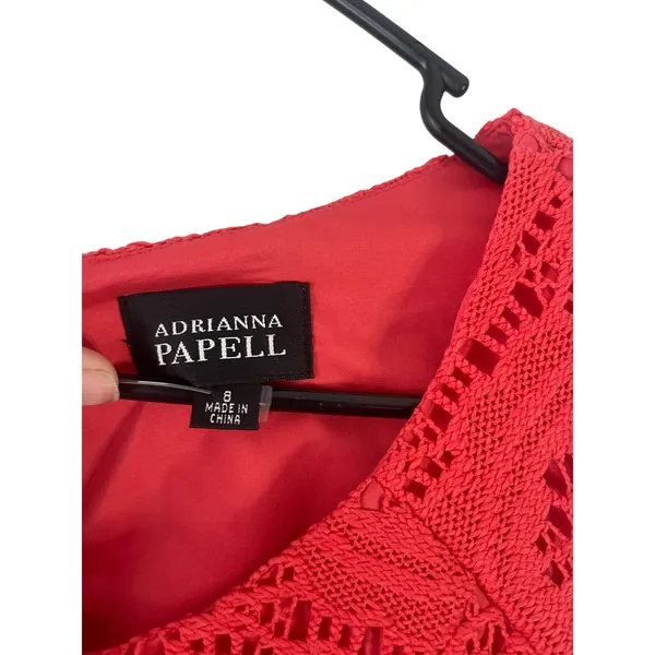 Adrianna Papell Women's Size 8 Coral‎ Pink Sheath Knee High Dress - Image 5