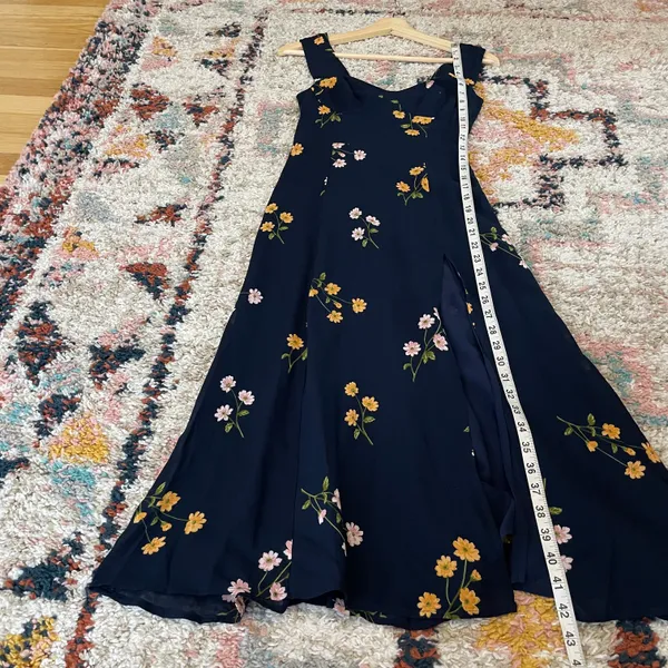 Reformation Fulton blue floral midi dress with slit - Image 14