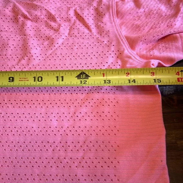 Lululemon Coral Perforated Athletic Tee T-Shirt Short Sleeve Pink Orange 4 - Image 5