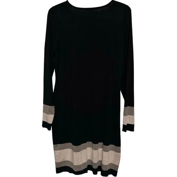 INC International Concepts Women's Black Gray Long Sleeve Sweater‎ Dress Size XL - Image 2